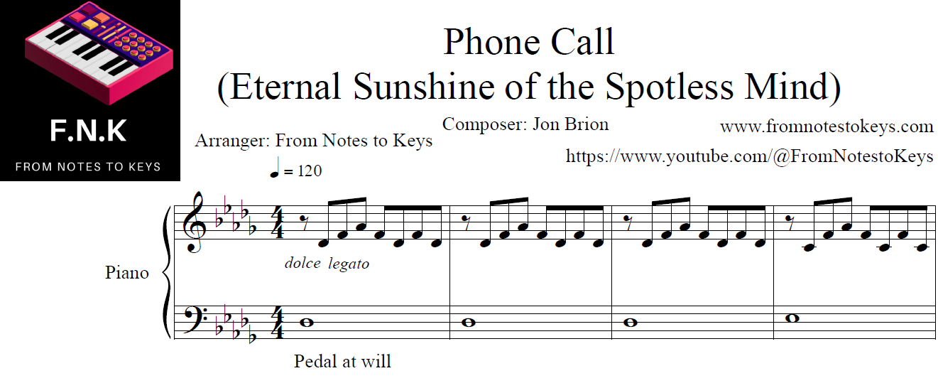Phone Call – Eternal Sunshine of the Spotless Mind Soundtrack - Intermediate Level